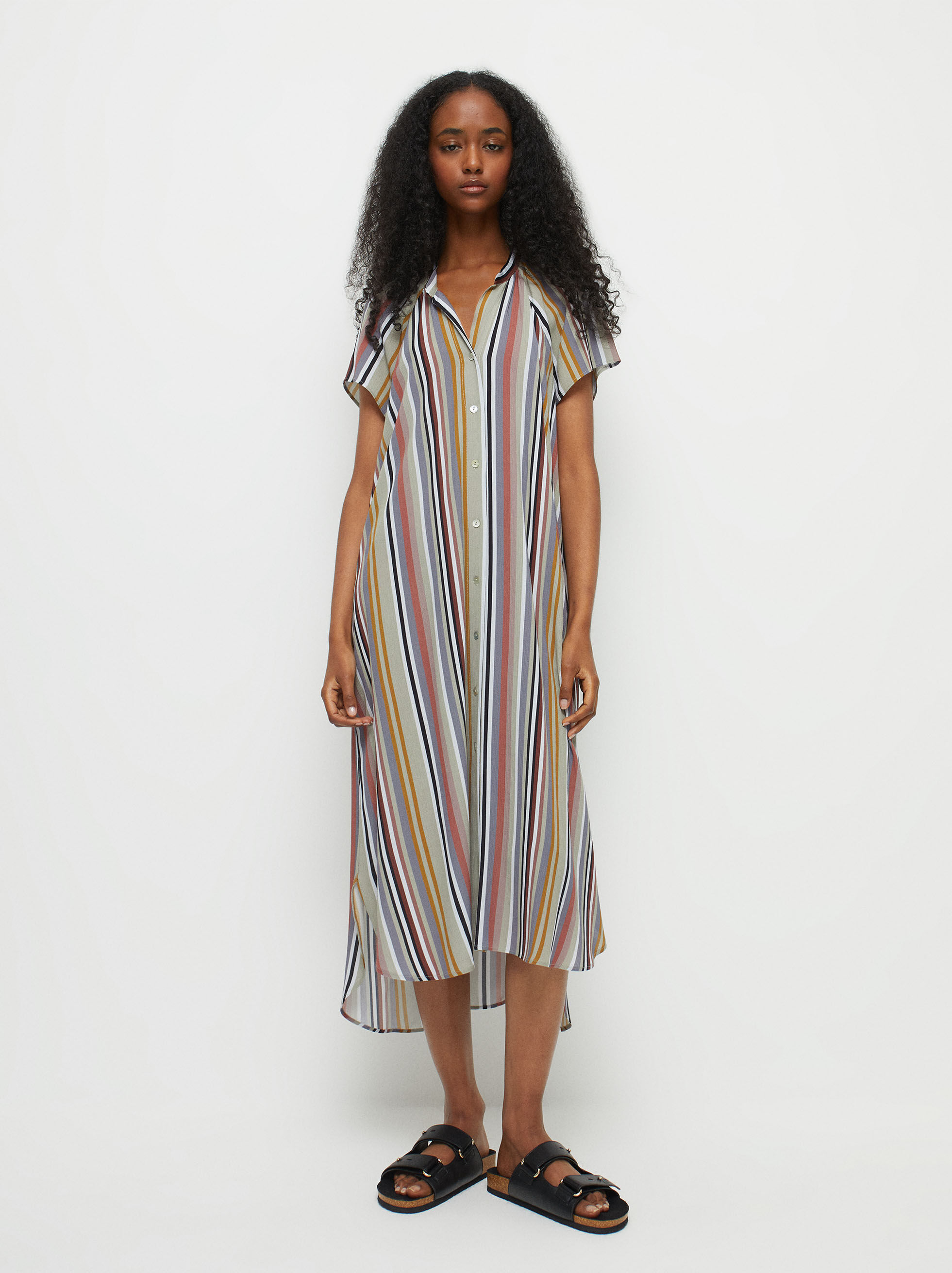 Long Striped Dress - Bright Multicolor ...